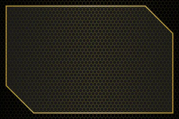 Vector illustration of Futuristic Gilded Hexagons background