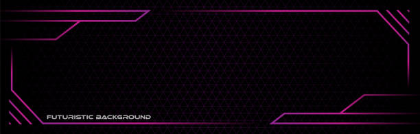 futurystyczne neonowe różowe tło z koncepcją panelu cyberpunk - pink backgrounds lighting equipment disco stock illustrations