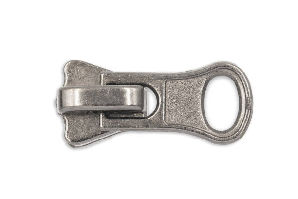 istock Metal zipper slide isolated on white. Cutout object. Clothing element. 1947907469
