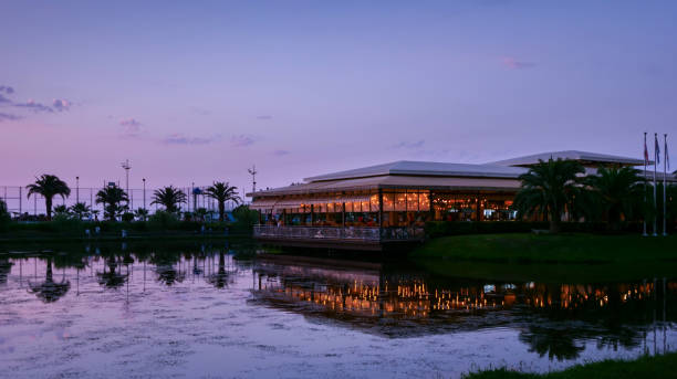Yacht club and restaurant at Hartebeespoort Dam/Lake North West of Johannesburg, surrounded by the Magaliesberg Mountain range.