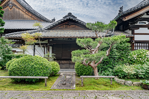Kyoto, Japan - 14 June, 2023: Traditional Zen architecture in Japan.
