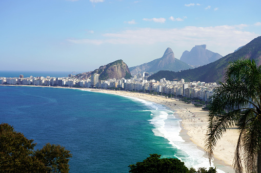 Carioca Landscape. Copacabana beach, Rio de Janeiro, Brazil
