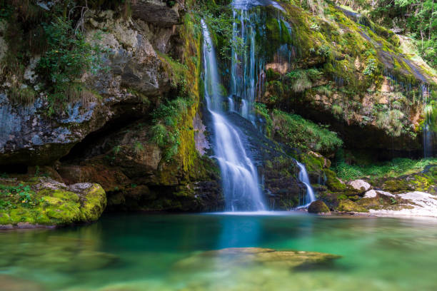 istock Long exposure Slap Virje waterfall in Bovec. 1948131901