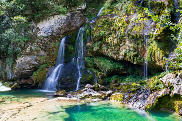 istock Long exposure Slap Virje waterfall in Bovec 1948132415