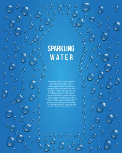 Vector illustration of Blue drinking water background