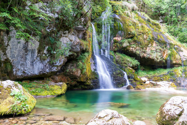 istock Long exposure Slap Virje waterfall in Bovec 1948132927