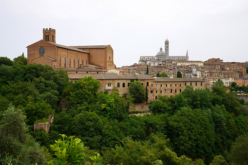 Beautiful cityscape of the historic medieval town of Siena, Tuscany, Italy