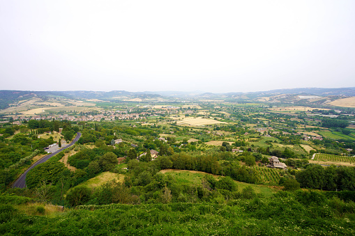 Panoramic view of Central Apennines Mountains from Orvieto, Umbria, Italy