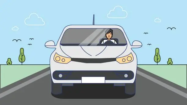 Vector illustration of Young man driver