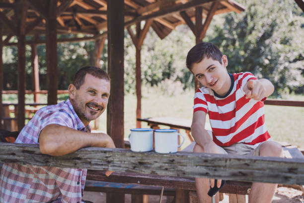 istock Father and son hiking together. 1948509175