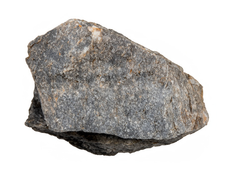 black granite rock isolated on white background