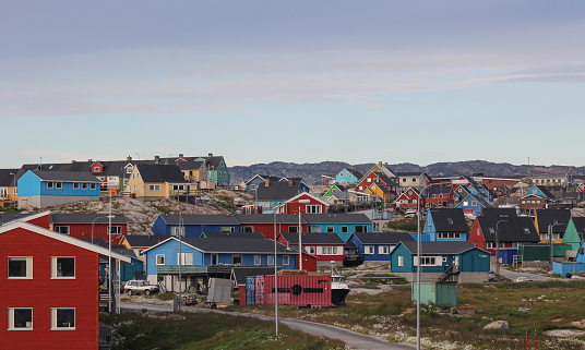 Colorful houses line the streets of Ilulissat, Greenland