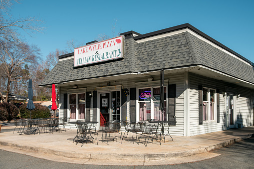Lake Wylie, South Carolina, United States - 20 January 2024:  Lake Wylie Pizza and Italian Restaurant in Lake Wylie, South Carolina.
