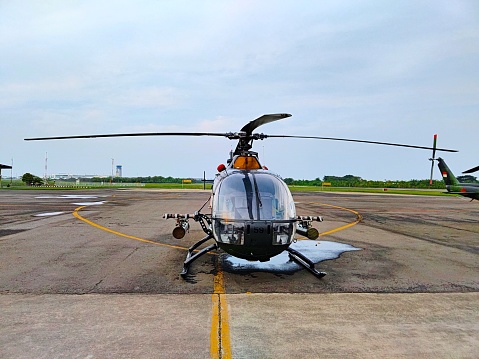 Indonesian state combat helicopters help the army to fight to protect the sovereignty of the airspace of the Indonesian nation