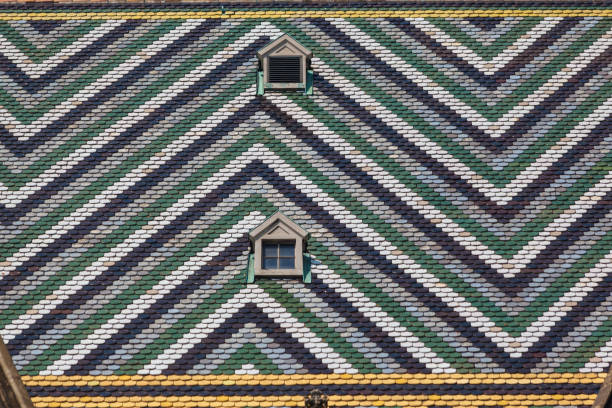 The tiles on the roof of St Stephhen´s cathedral, Vienna, Austria.