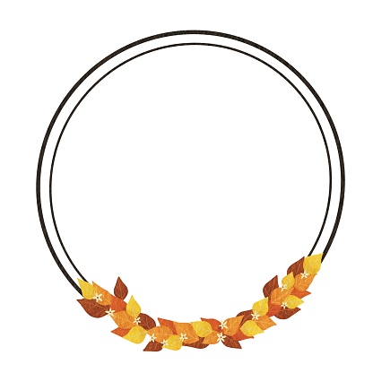 Abstract autumn bunch of leaves wreath illustration for decoration on nature and Autumn seasonal.