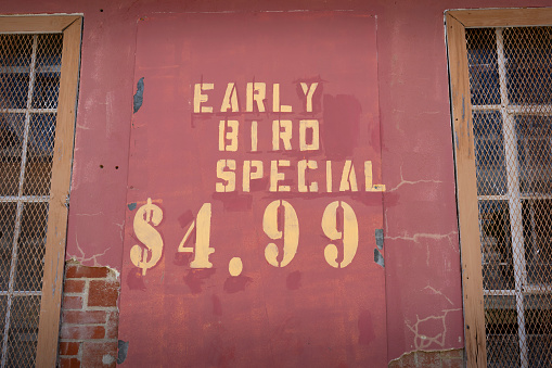 Early bird special sign