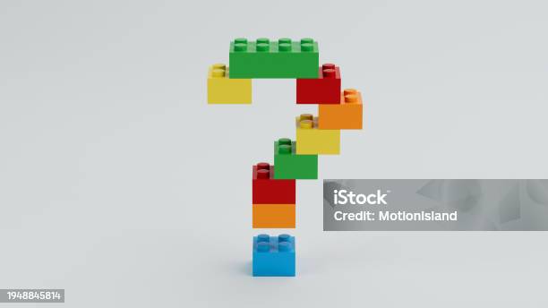Question Block Smashed Question Mark With Multicolor Bricks Block Staked Shaping A Question ...