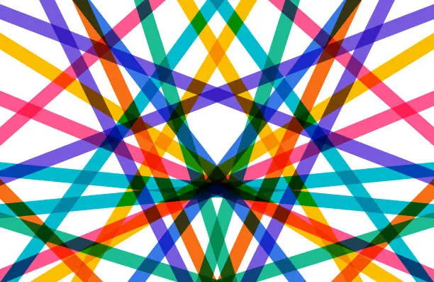Vector illustration of Abstract colorful crossed lines