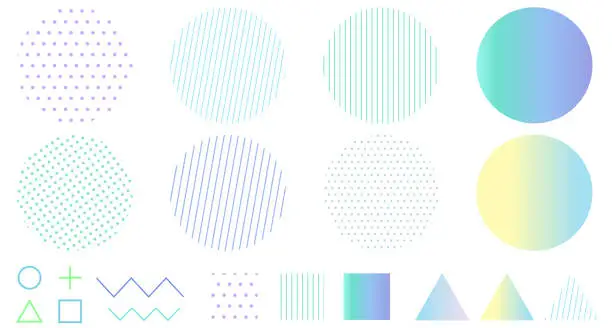 Vector illustration of Pop geometric pattern illustration material set