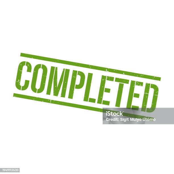 Is Completed Completed Stamp Completed Grunge Square Sign Stock Illustration ...