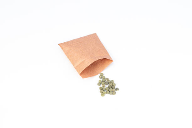 Seeds in bags on the ground. preparation for spring planting. nature