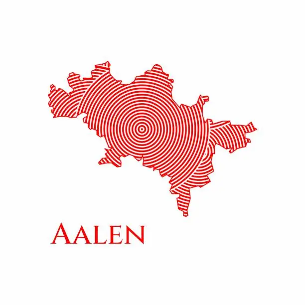 Vector illustration of Aalen Map - World Map International vector template. German region silhouette vector illustration