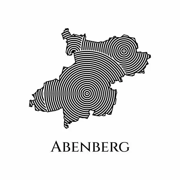 Vector illustration of Abenberg Map - World Map International vector template. German region silhouette vector illustration