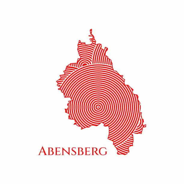 Vector illustration of Abensberg Map - World Map International vector template. German region silhouette vector illustration