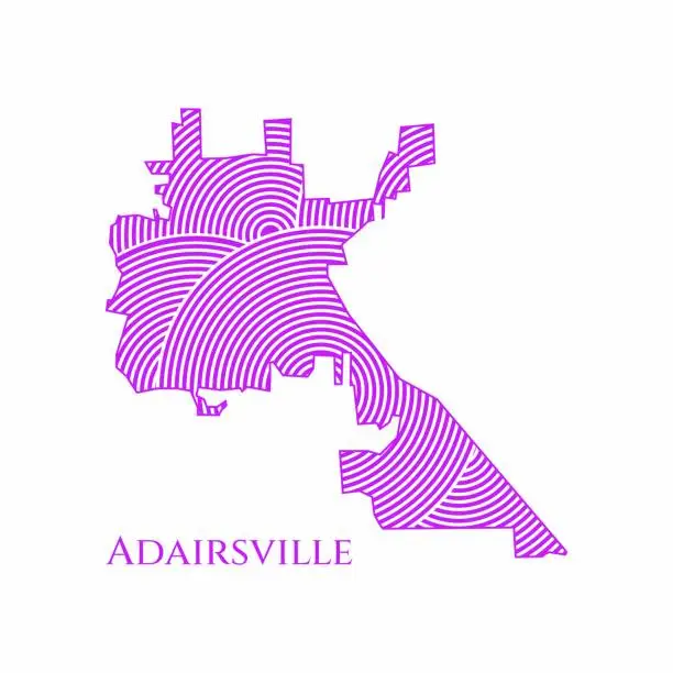 Vector illustration of Adairsville Map - World Map International vector template. America region silhouette vector illustration