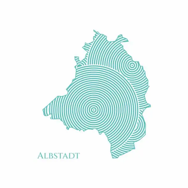 Vector illustration of Albstadt Map - World Map International vector template. German region silhouette vector illustration