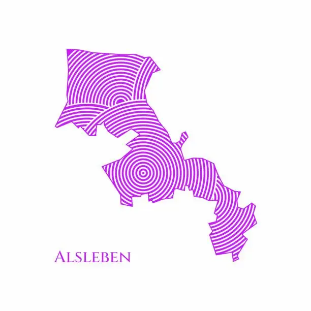 Vector illustration of Alsleben Map - World Map International vector template. German region silhouette vector illustration