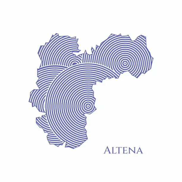 Vector illustration of Altena Map - World Map International vector template. German region silhouette vector illustration