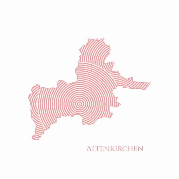 Vector illustration of Altenkirchen Map - World Map International vector template. German region silhouette vector illustration