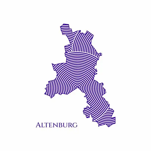 Vector illustration of Altenburg Map - World Map International vector template. German region silhouette vector illustration