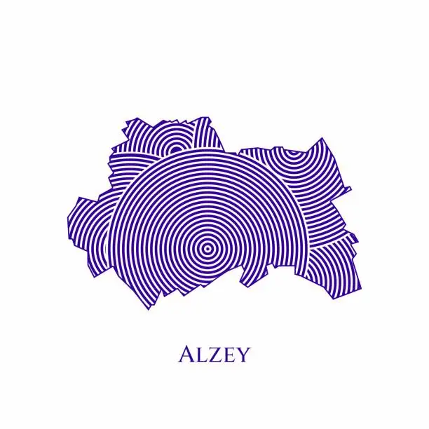Vector illustration of Alzey Map - World Map International vector template. German region silhouette vector illustration