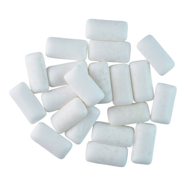 istock Chewing gum pads isolated on white background 1949222891