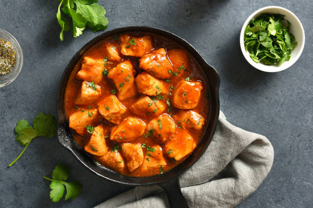 istock Sweet and spicy chicken bites with sauce 1949298309