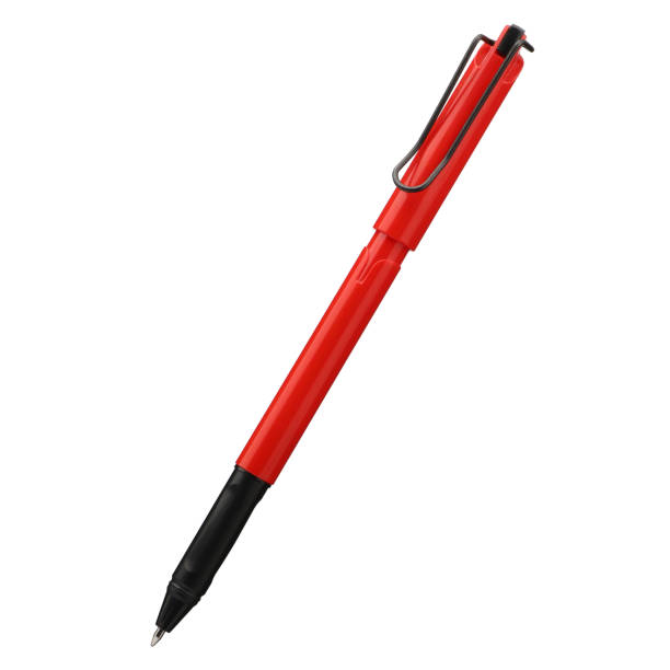 istock Ballpoint pen isolated on white background, elegant pen in red. With clipping path. 1949312645