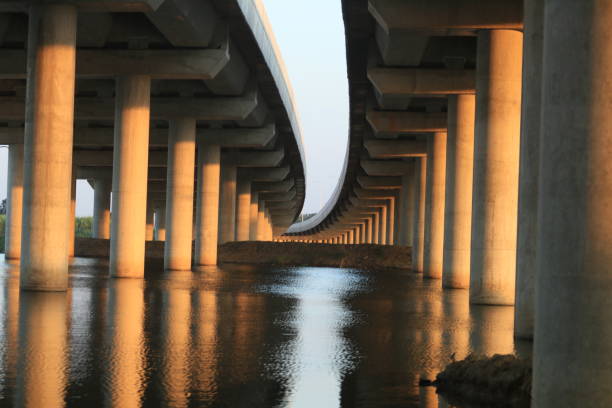 istock Bridge-Expressway pillars that help support the expressway bridge to facilitate rapid travel are constructed by civil engineers with a safety system that shortens the travel distance more quickly. 1949334473