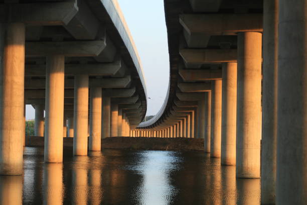 istock Bridge-Expressway pillars that help support the expressway bridge to facilitate rapid travel are constructed by civil engineers with a safety system that shortens the travel distance more quickly. 1949334474