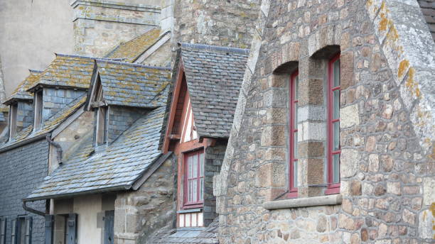 A row of dormer windows at Mont-Saint-Michel