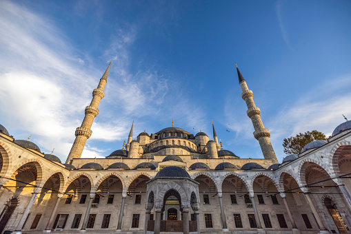 Sultan Ahmed Mosque (Blue mosque) in Istanbul in the sunny summer day, Turkey