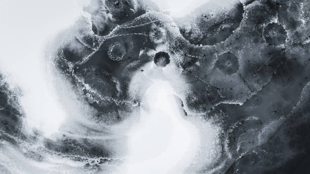 istock Winter animal traces on melting ice on the river 1949448939