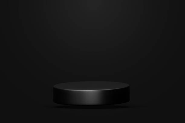 istock Black podium pedestal product display presentation minimal 3d background 1949451045