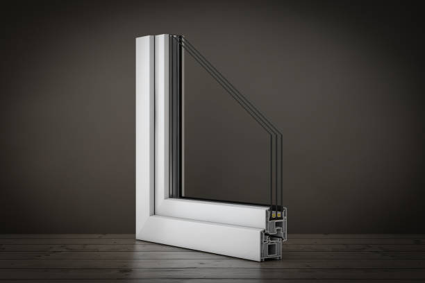 istock The Cut of Detailed Window PVC Profile. 3d Rendering 1949470362
