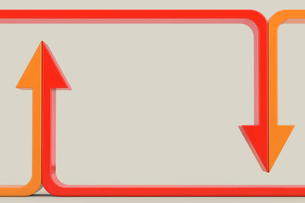 Frame in Shape of Abstract Colorful Arrows Up on a white background. 3d Rendering