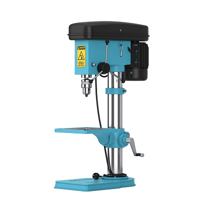 Vertical Drilling Bench Drill Press Machine on a white background. 3d Rendering