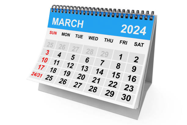 istock 2024 Year March Calendar. 3d Rendering 1949477463