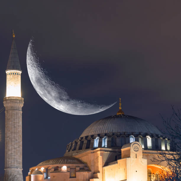 istock Hagia Sophia and crescent moon 1949500694
